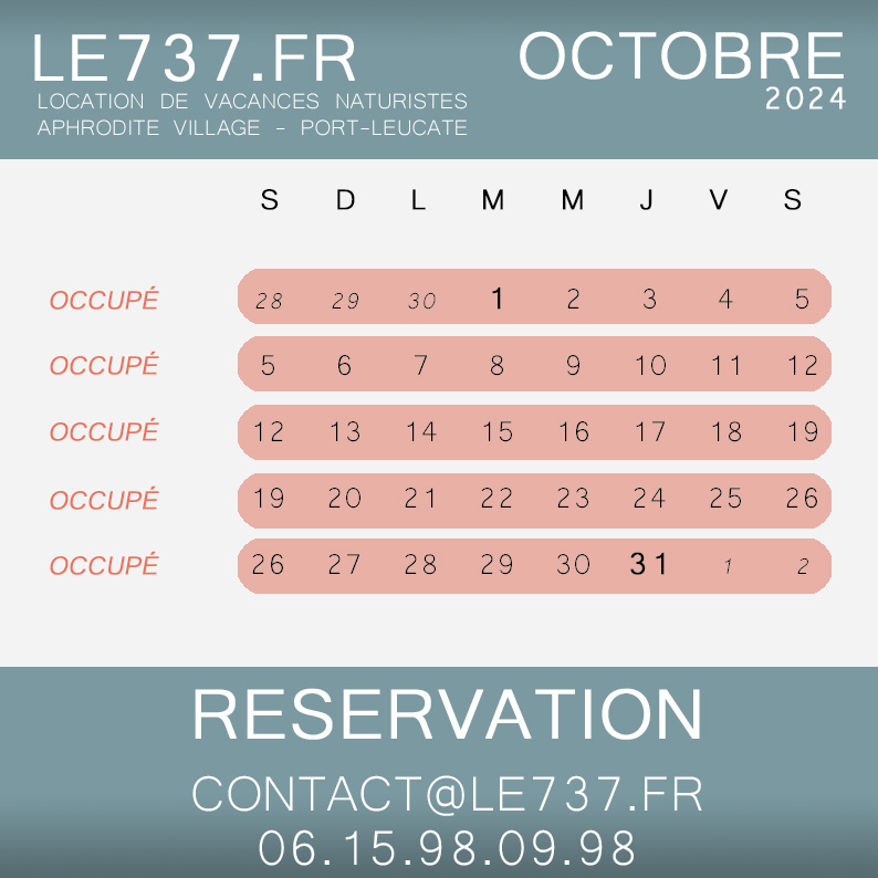 Reservation 737 octobre2024